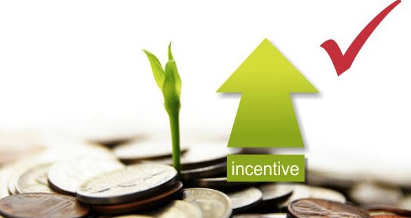 Incentive with an arrow pointing up and a checkmark